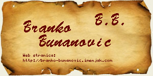 Branko Bunanović vizit kartica